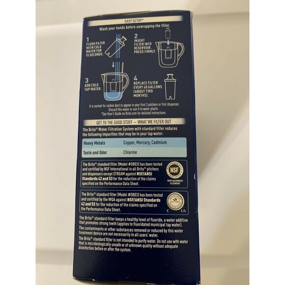 New Brita Standard Replacement Filters For Pitcher Dispensers Bpa Free 3 Count - Picture 5 of 6